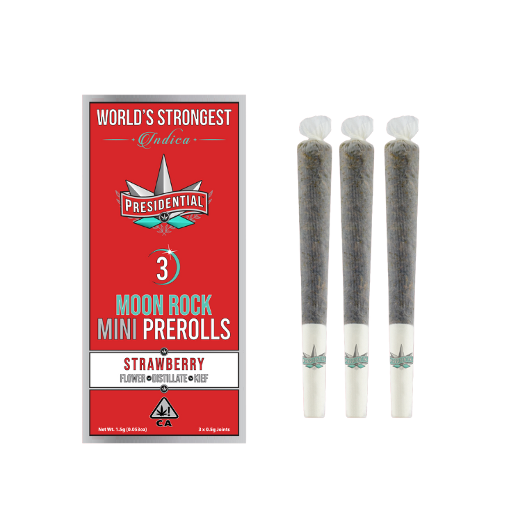 Photograph of product: Presidential Strawberry Mini Infused Prerolls 3pk