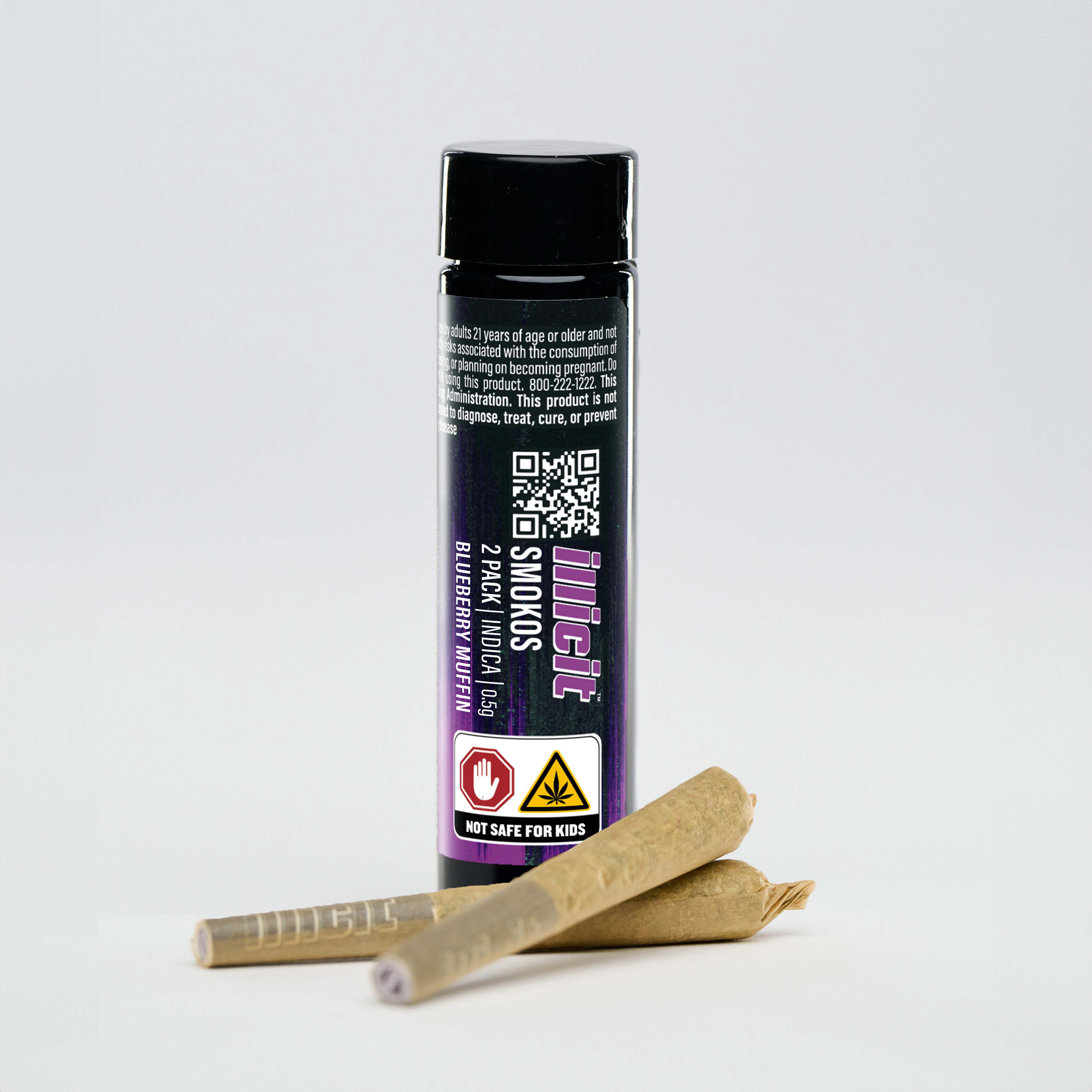 Photograph of product: Illicit | Blueberry Muffin (I-H) Pre Rolls | 2 Pack (1g)