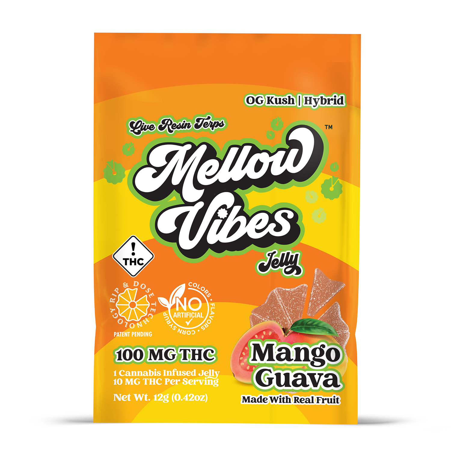 Photograph of product: Mellow Vibes Mango Guava Jelly 100mg