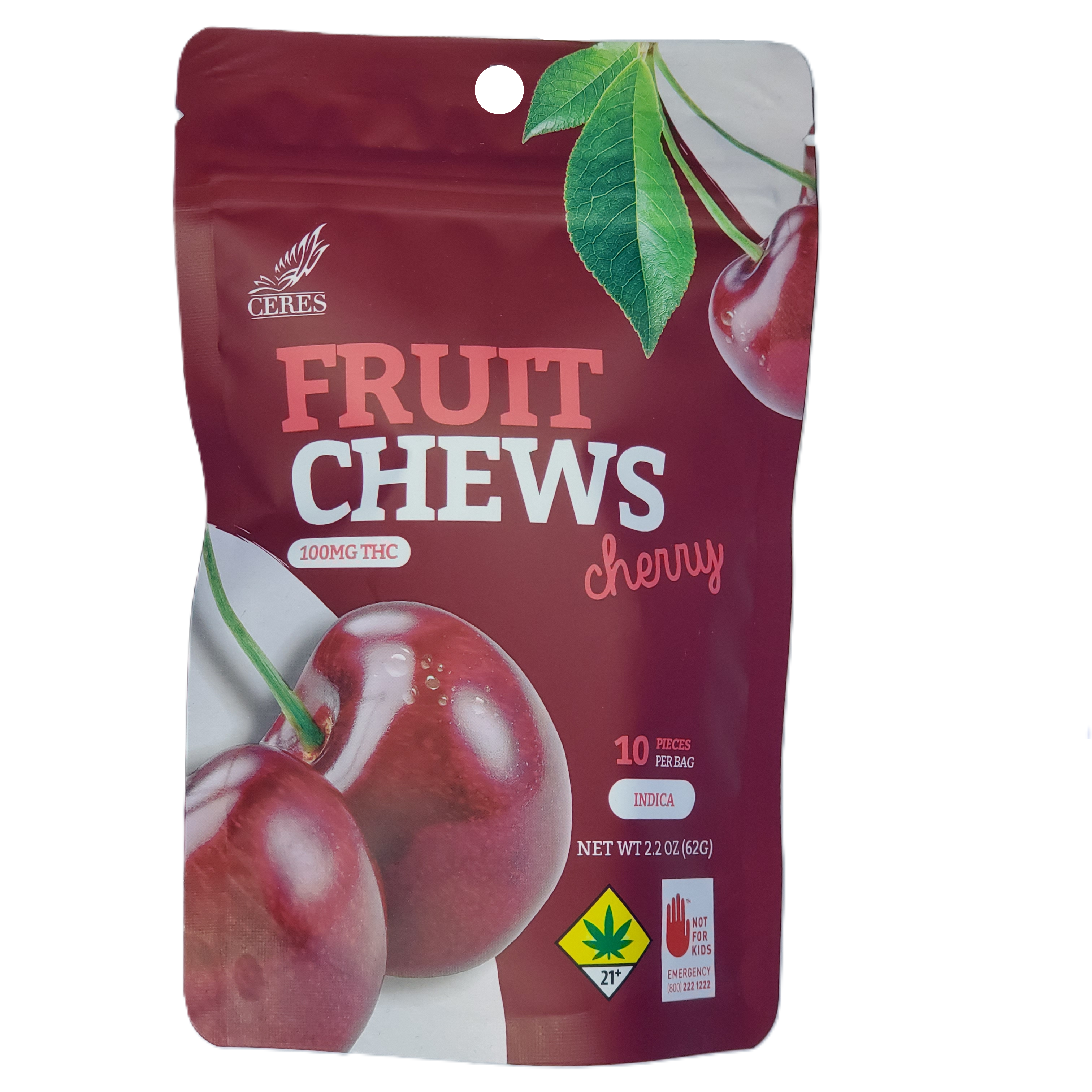 Photograph of product: Ceres Fruit Chews Oui'd Cherry 10pk 100mg