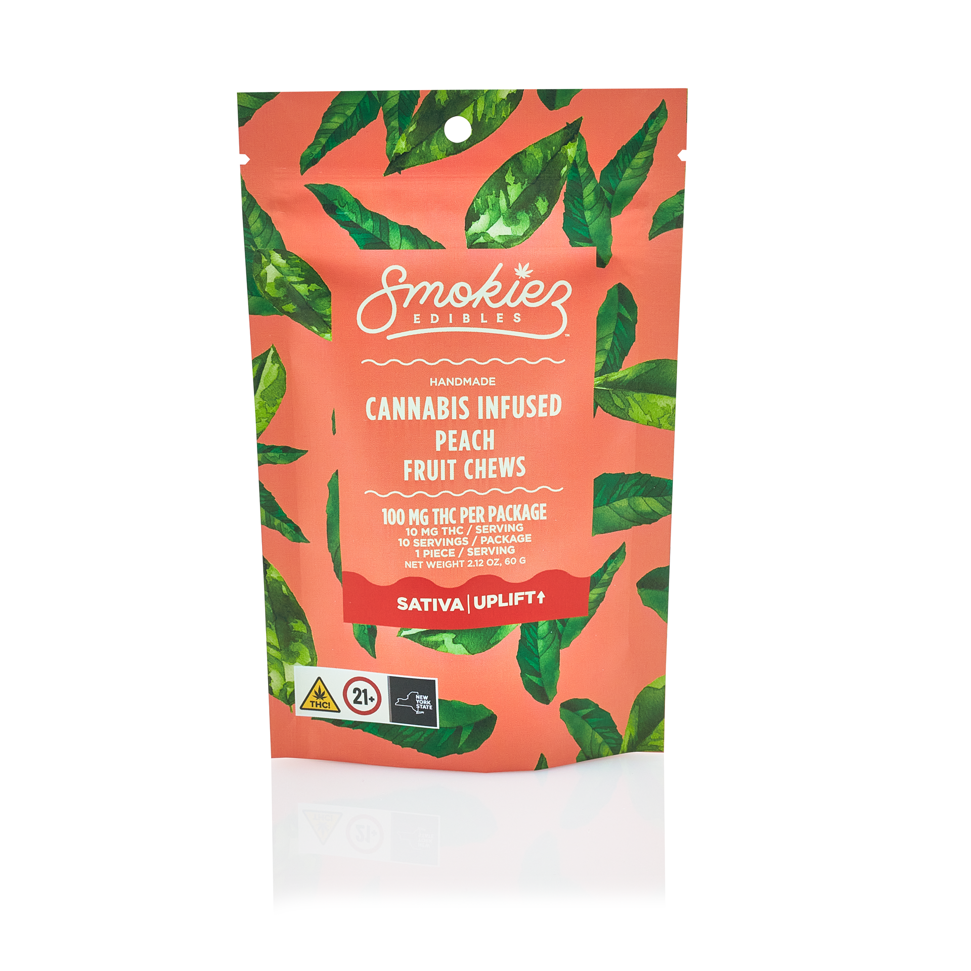 Photograph of product: A10 | Sweet Peach Gummies 10pk | Smokiez