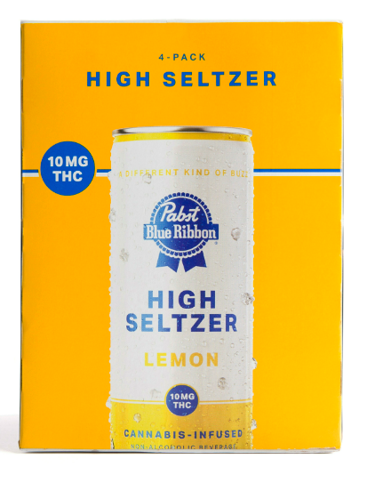 Photograph of product: PBR Lemon Infused High Seltzer 10mg 4Pk 40mg