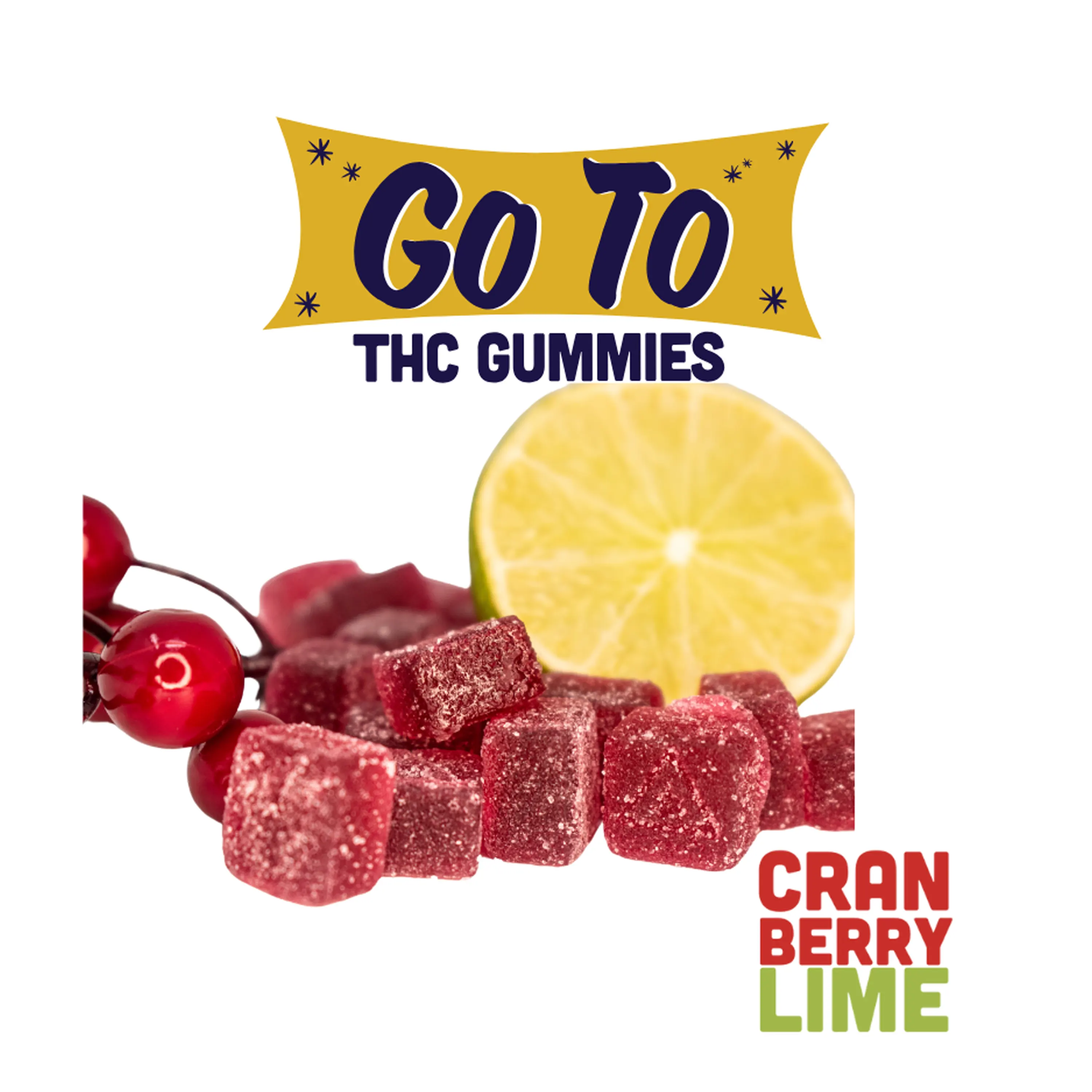 Photograph of product: Go To - Cranberry Lime - Gummies - 100mg