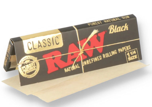 Photograph of product: Raw Classic Black Rolling Papers - 1 1/4