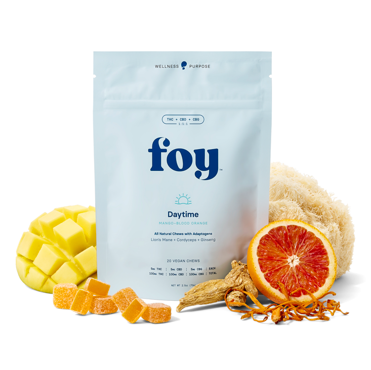 Photograph of product: Foy | Daytime Chews w/ Organic Adaptogens 1:1:1 TH-oui/CBD/CBG - 20 pack