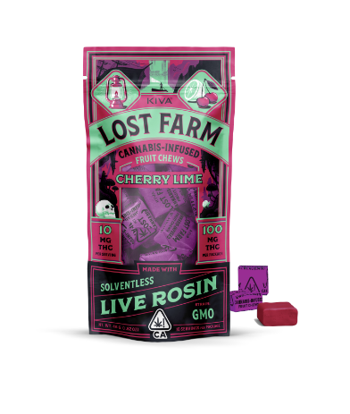 Photograph of product: Cherry Lime (I) "GMO" Live Rosin CHEWS - Lost Farm