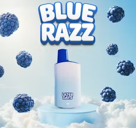 Photograph of product: Later Days Blue Razz Disposable