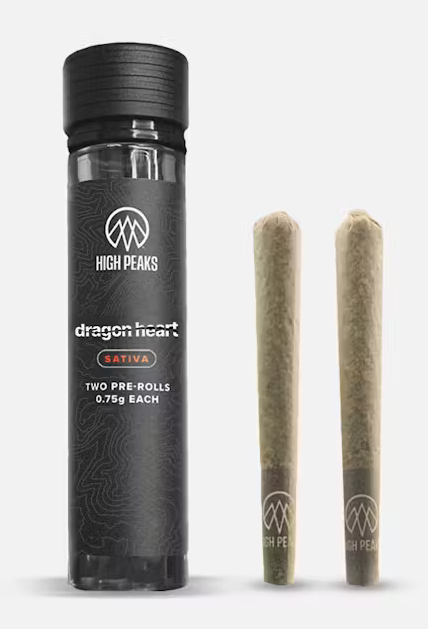 Photograph of product: Dragon Heart | 2 Pack Pre rolls Oui'd | High Peaks