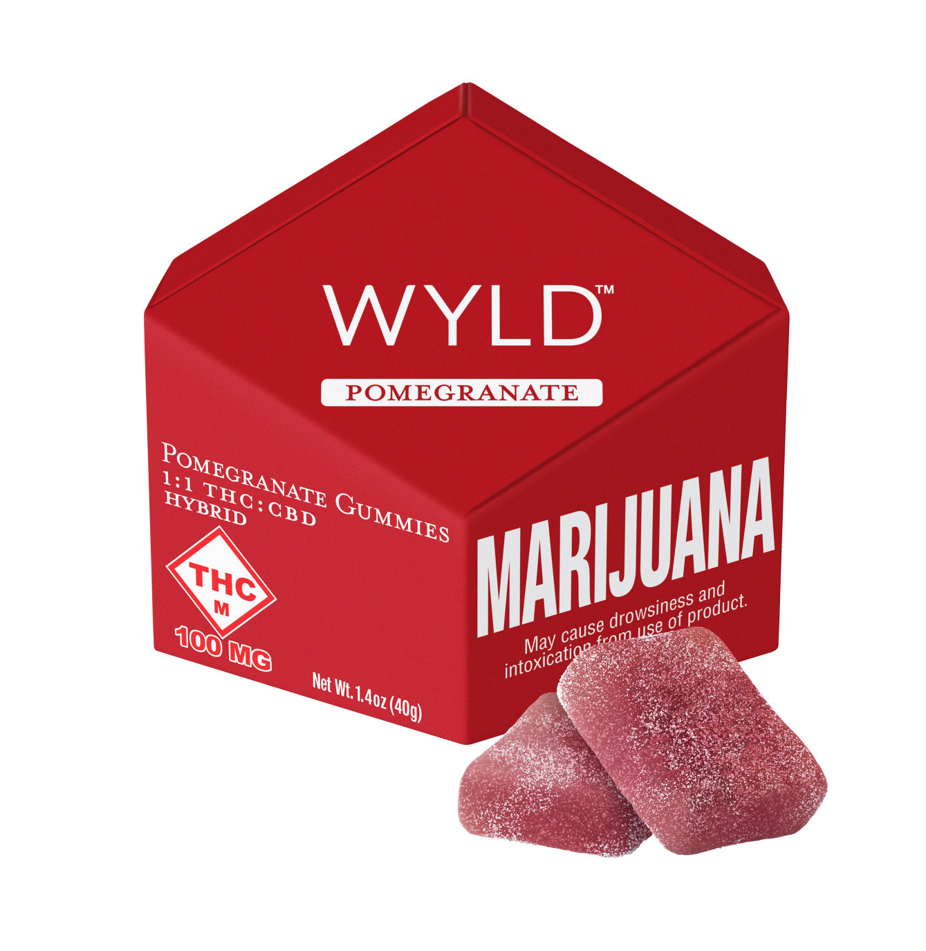 Photograph of product: 100mg Gummies | Pomegranate 1:1 CBD:TH-oui