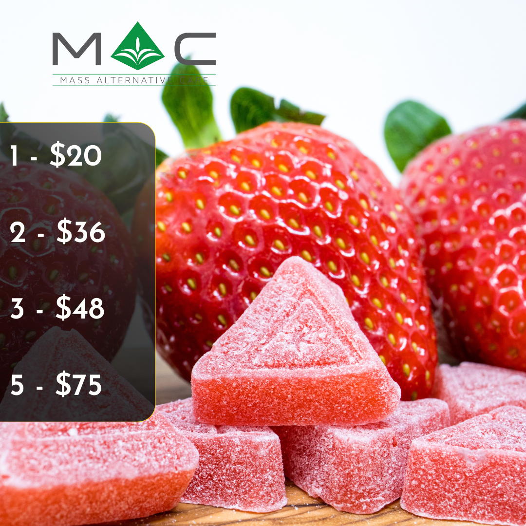 Photograph of product: Strawberry RSO 5mg 20pc F.S sMACs