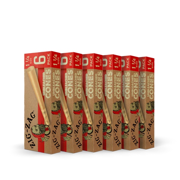 Photograph of product: Zig Zag Unbleached Pre-Rolled Cones 1 1/4" 6pk