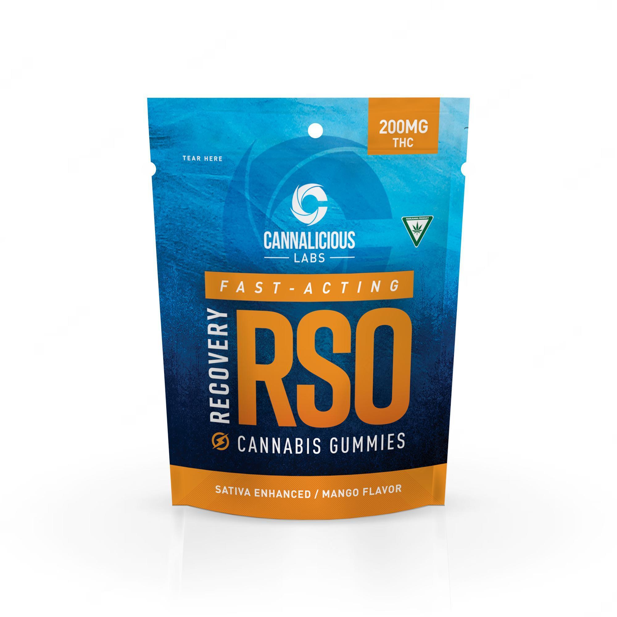 Photograph of product: Mango RSO Recovery Gummies, Oui'd, 200mg