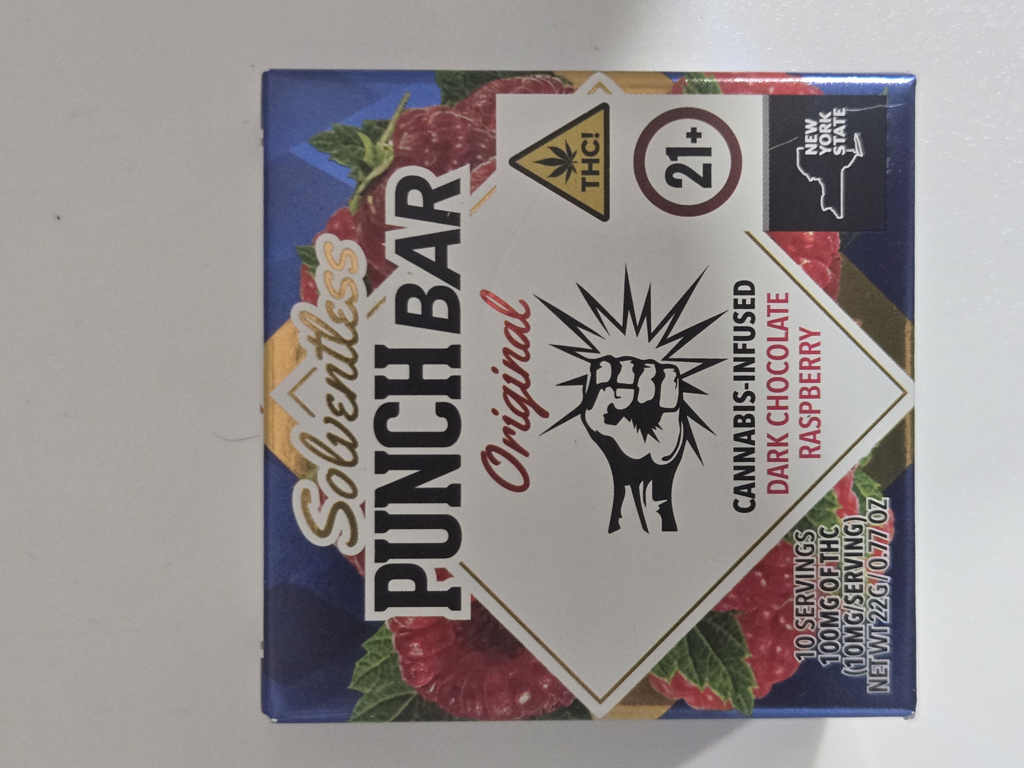 Photograph of product: Solventless Punch Bar 100mg | Original Dark Chocolate Raspberry (H)