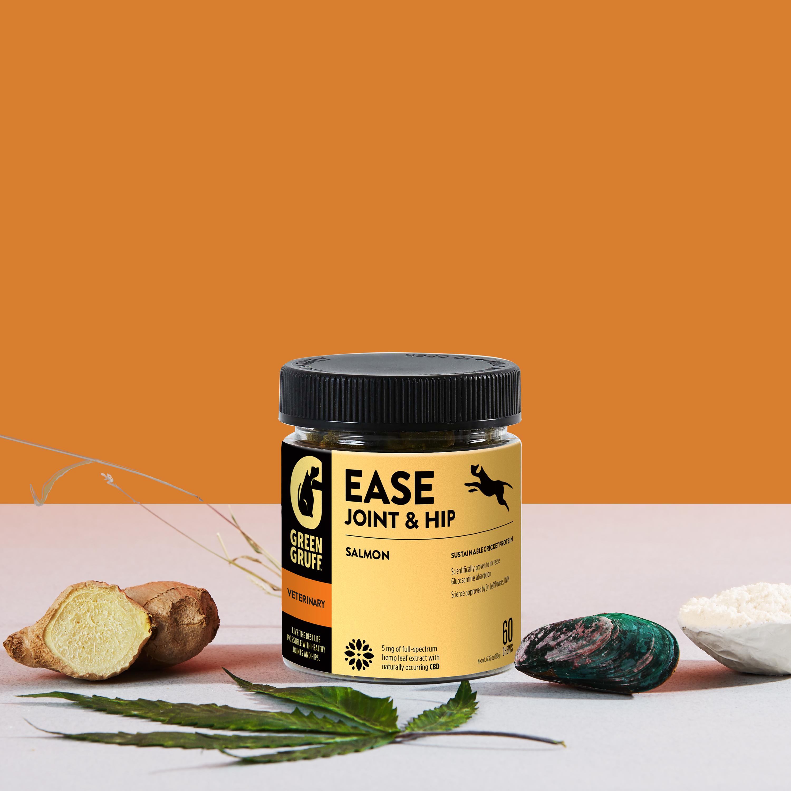 Photograph of product: PET: GREEN GRUFF - GOLD LABEL EASE JOINT & HIP - SALMON FLAVOR - 60ct