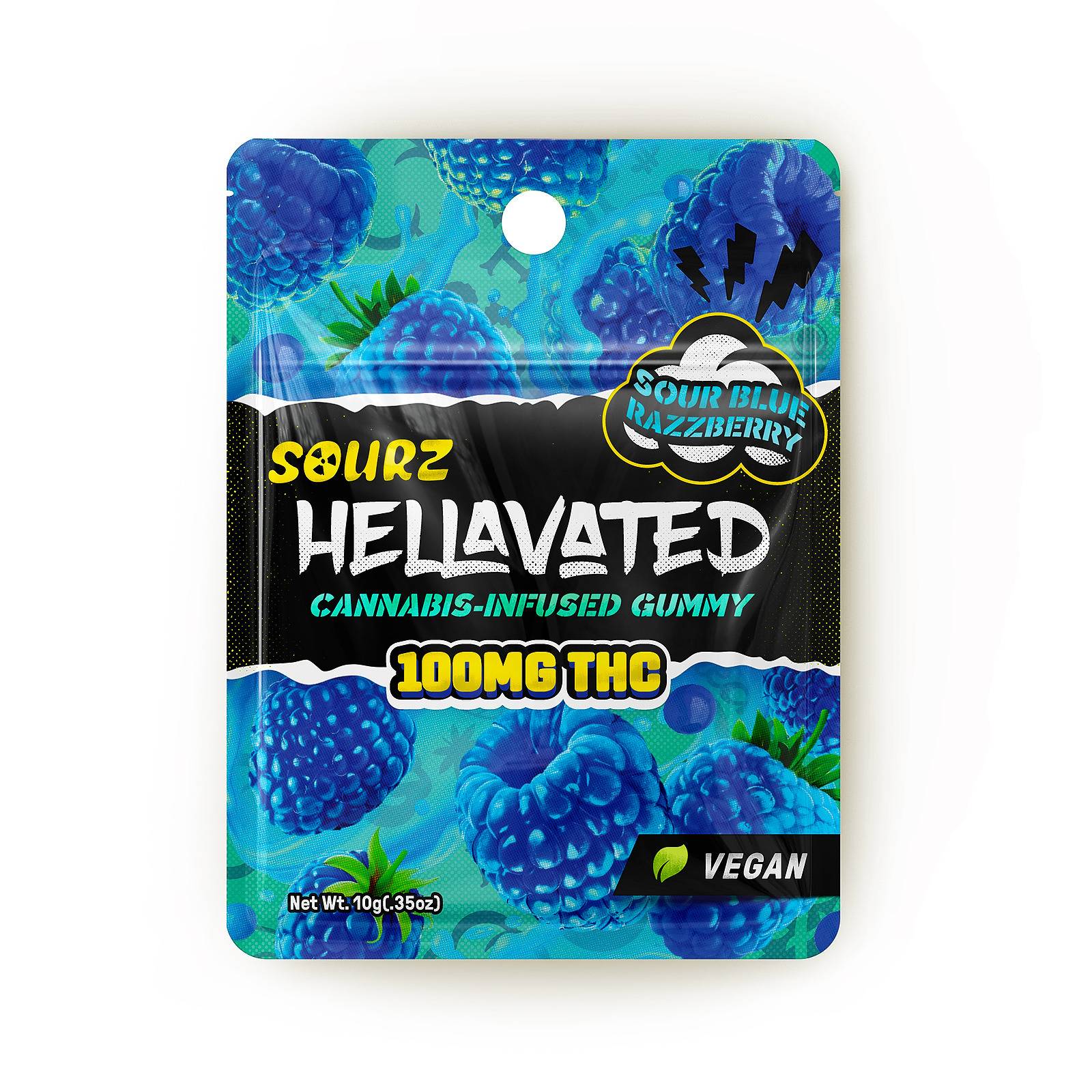 Photograph of product: Hellavated Gummy Sour Blue Raspberry