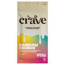 Photograph of product: Crave  White Chocolate Bar  Rainbow Crunch  100mg TH-oui  $13 *Tax Included