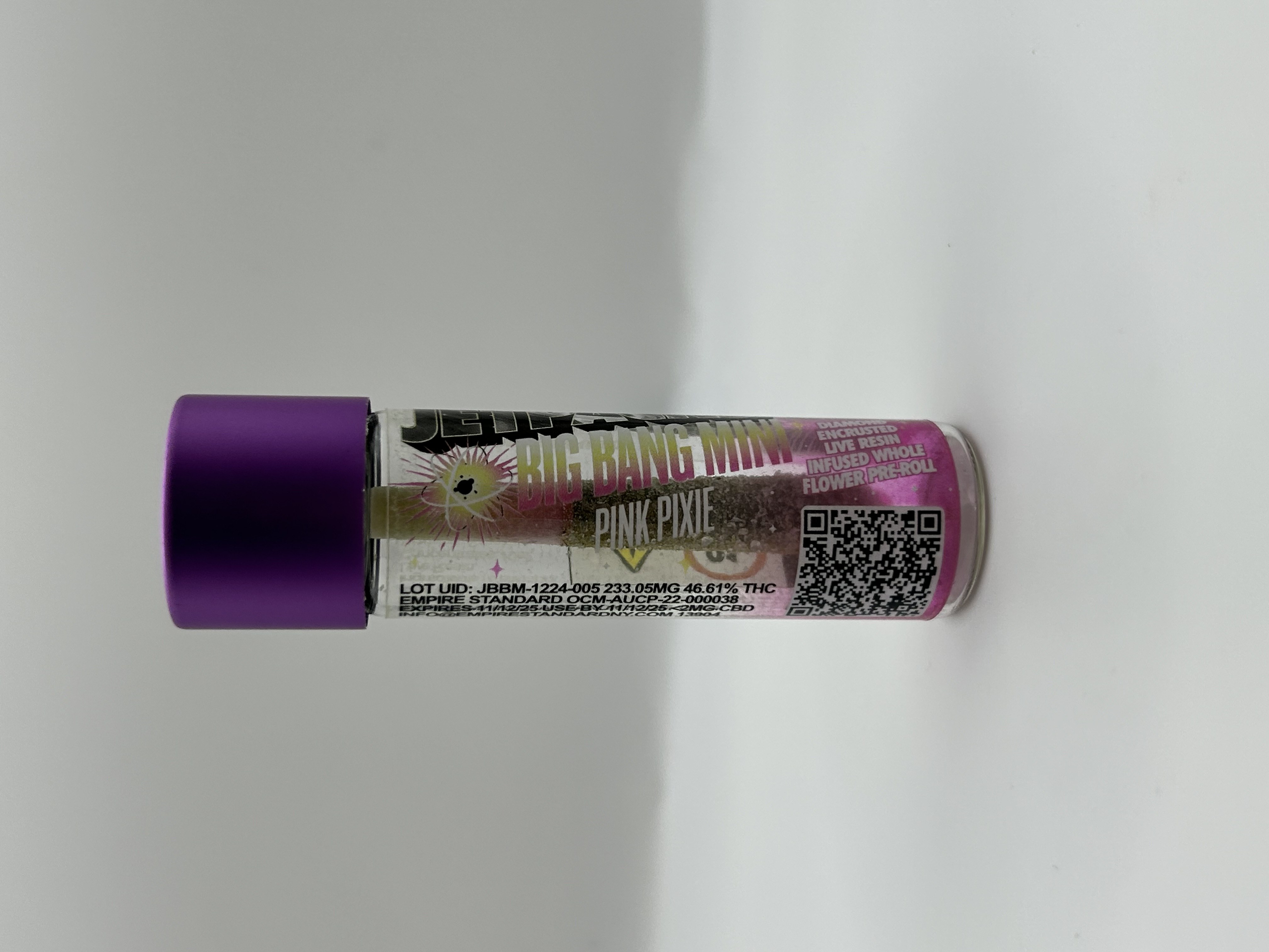 Photograph of product: Jetpacks | Pink Pixie | Live Resin Infused Mini Preroll