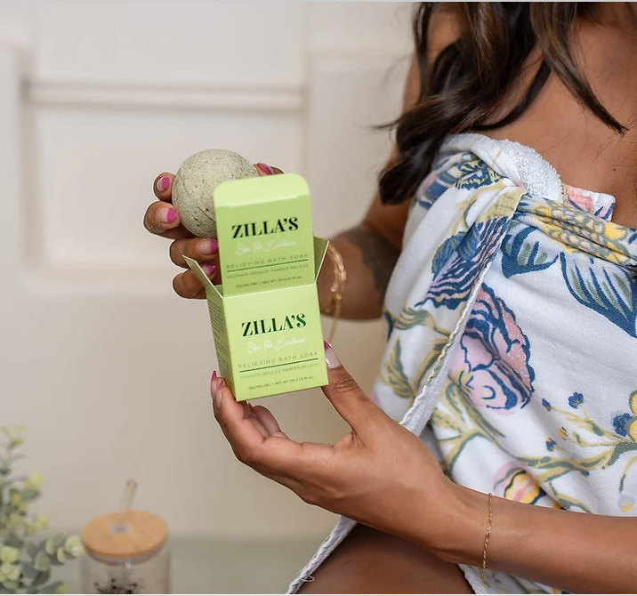 Photograph of product: Lemongrass Sage 500mg CBD Bath Bomb By Zillas