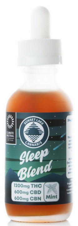 Photograph of product: Sunset Lake's Sleep Blend Tincture- 1200 mg TH-oui-600 mg CBD-600mg CBN