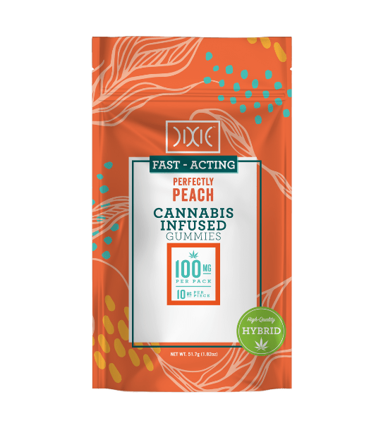 Photograph of product: Dixie - Gummies - Perfectly Peach (H) 100mg