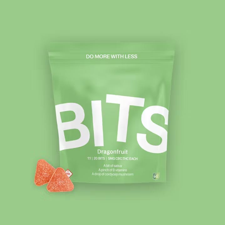 Photograph of product: Dragonfruit Bits Gummies 1:1 CBC 110mg | 20pk - 