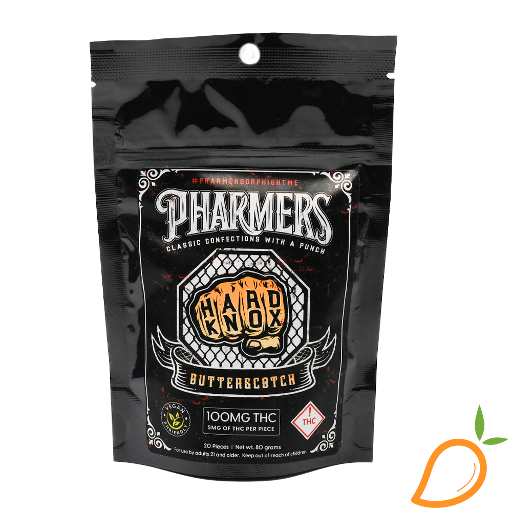 Photograph of product: 100mg Butterscotch Hard Knox Pharmer's Quality