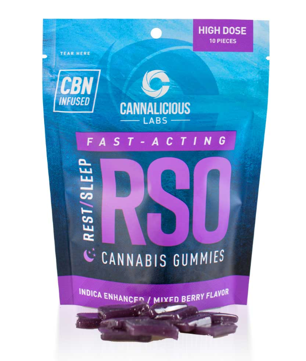 Photograph of product: Cannalicious | RSO Rest Mixed Berry Gummy | 200mg