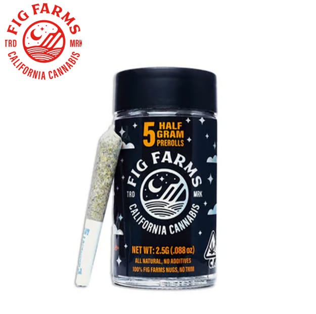 Photograph of product: Fig Farms - Lemon Grapefruit Banana Tangerine - Pre-Roll - 5 Pack - 2.5g - 