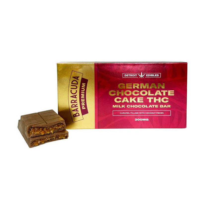 Photograph of product: Detroit Edibles - German Chocolate Cake Premium Chocolate Bar 200mg