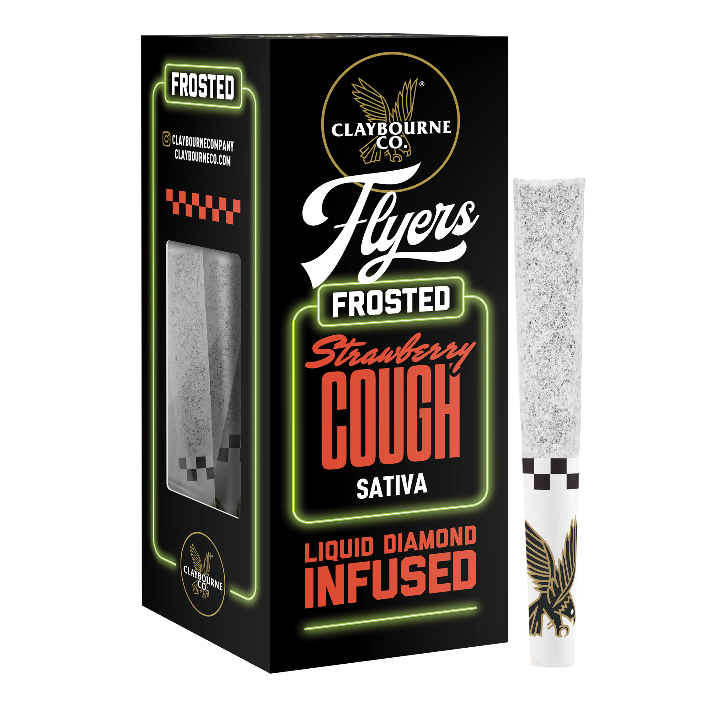 Photograph of product: Claybourne Co. Flyers Frosted Strawberry Cough (S) Infused Multipack 0.5g 3pk
