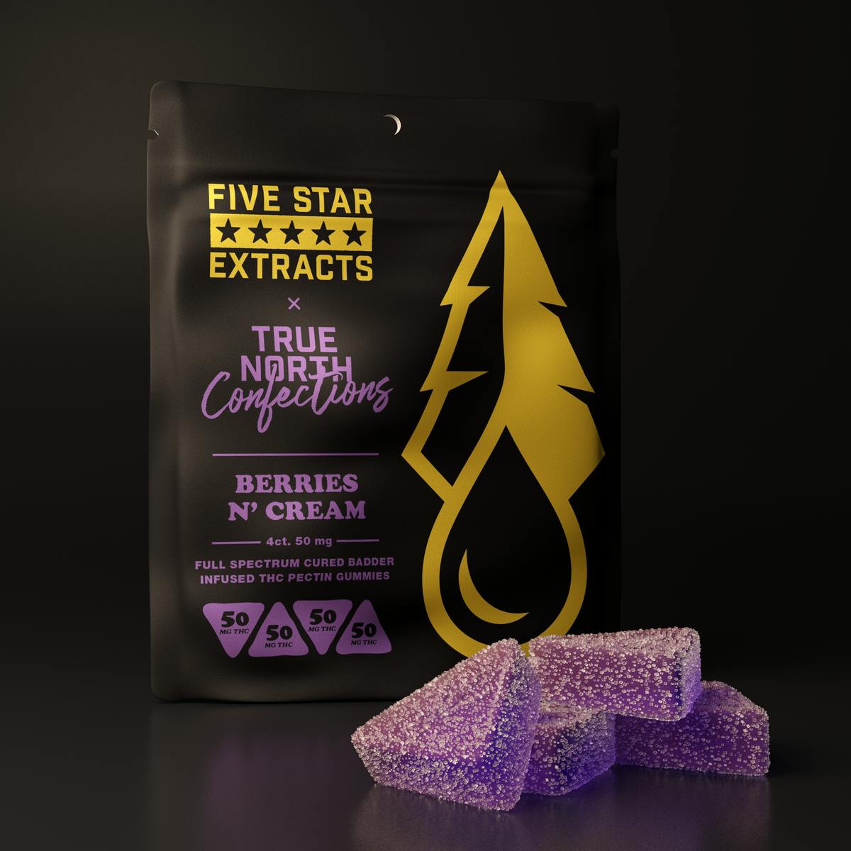 Photograph of product: Five Star - Berries & Cream Full Spectrum 200mg Gummies