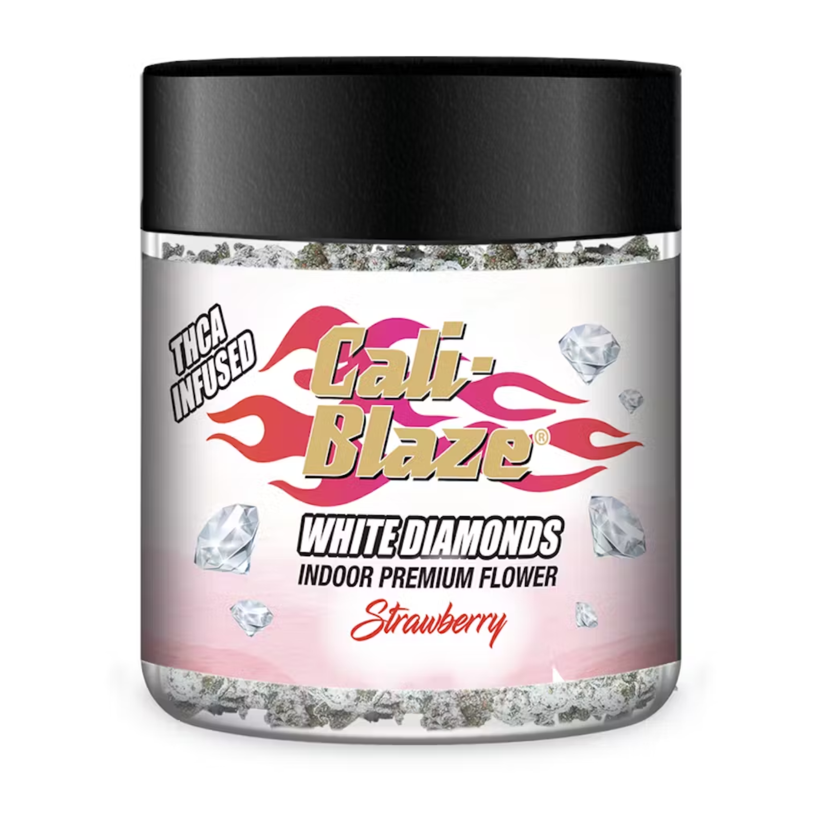 Photograph of product: 3.5g White Diamond Infused Buds | Strawberry | Cali-Blaze