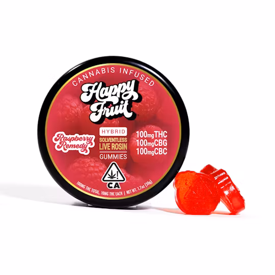 Photograph of product: Raw Garden | Raspberry Remedy Rosin Gummies : 100 MG TH-oui + 100 MG CBC + 100 MG CBG