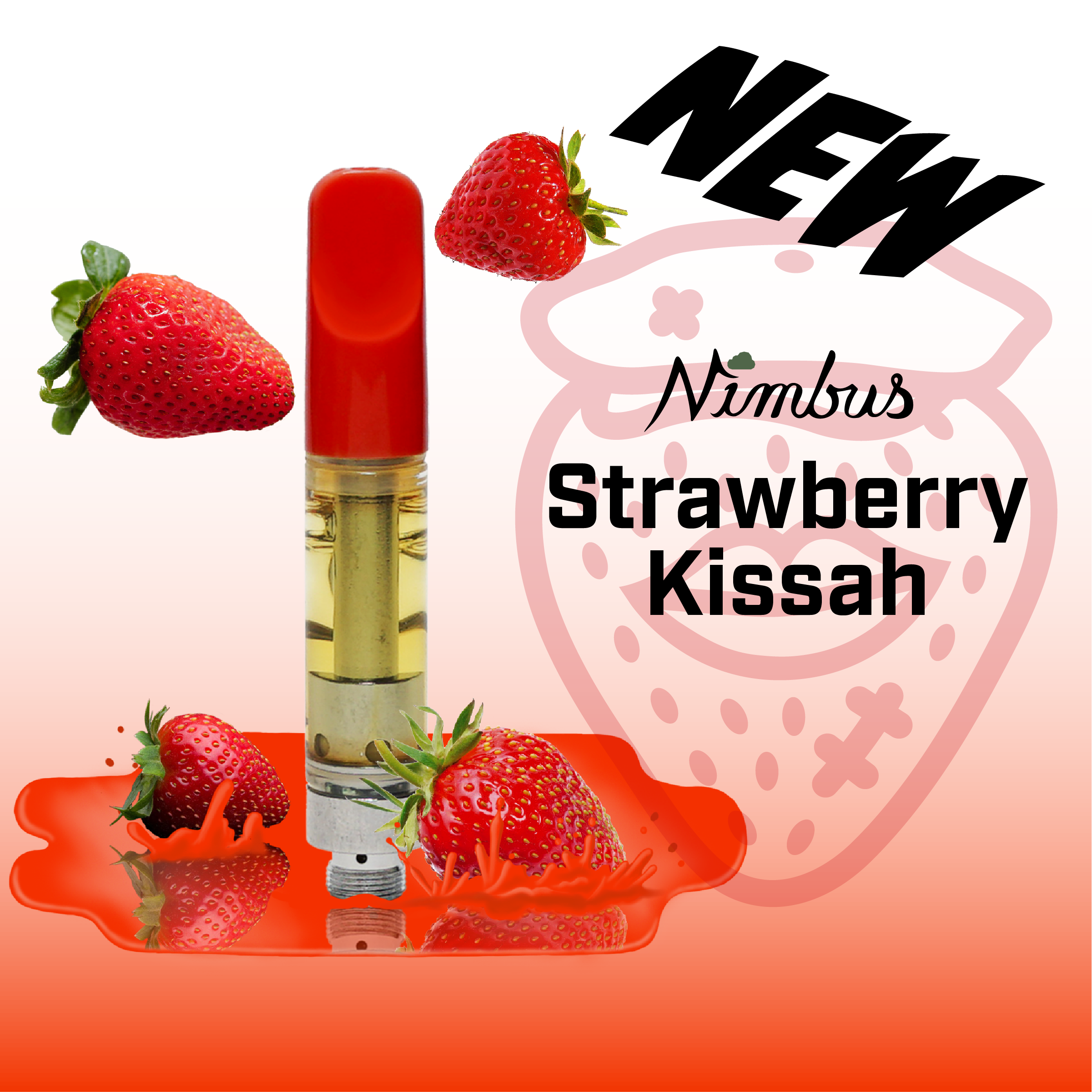 Photograph of product: Strawberry Kissah Distillate Cartridge | 1g - Nimbus