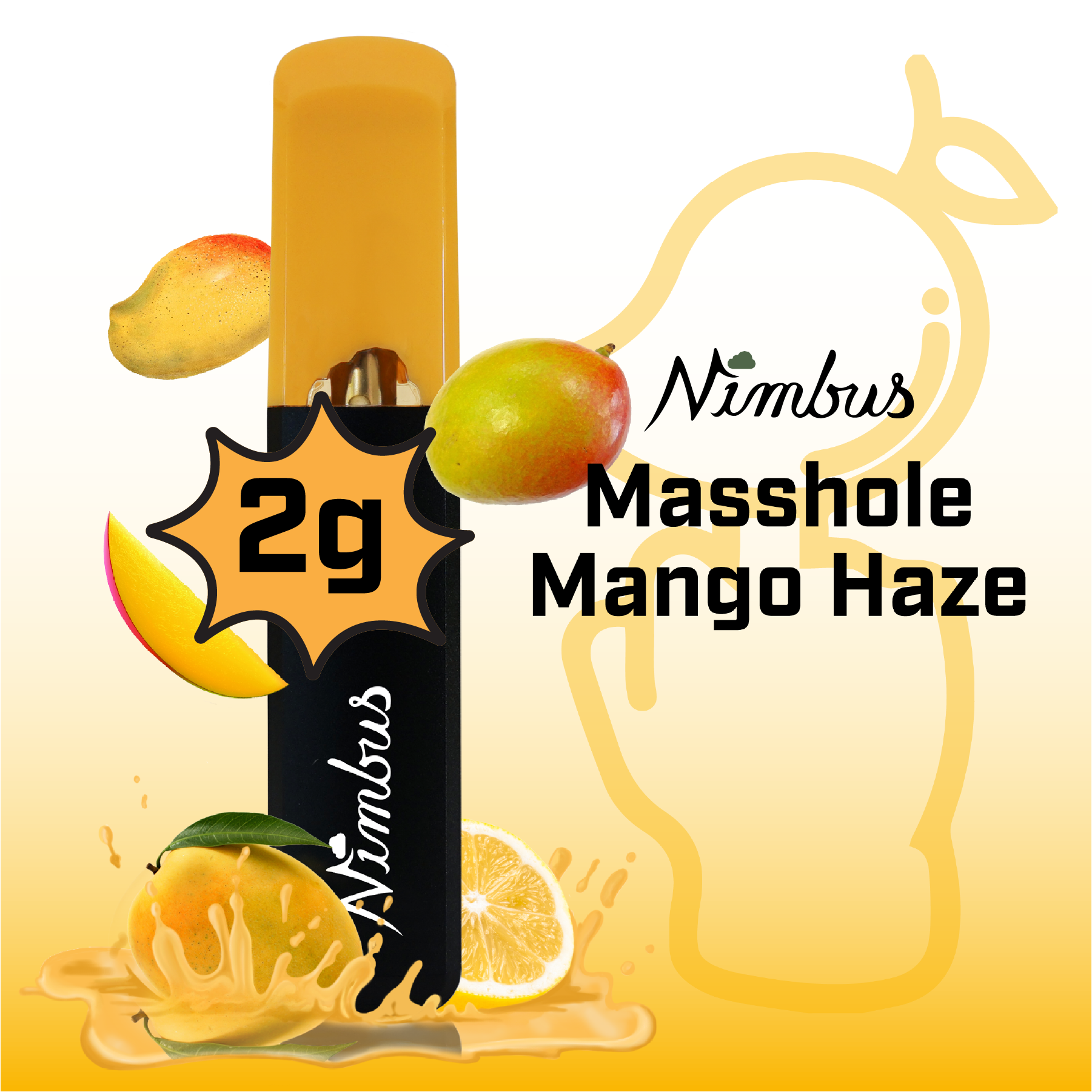 Photograph of product: Masshole Mango Haze | Disposable Vape | 2g (TAX INCLUDED)