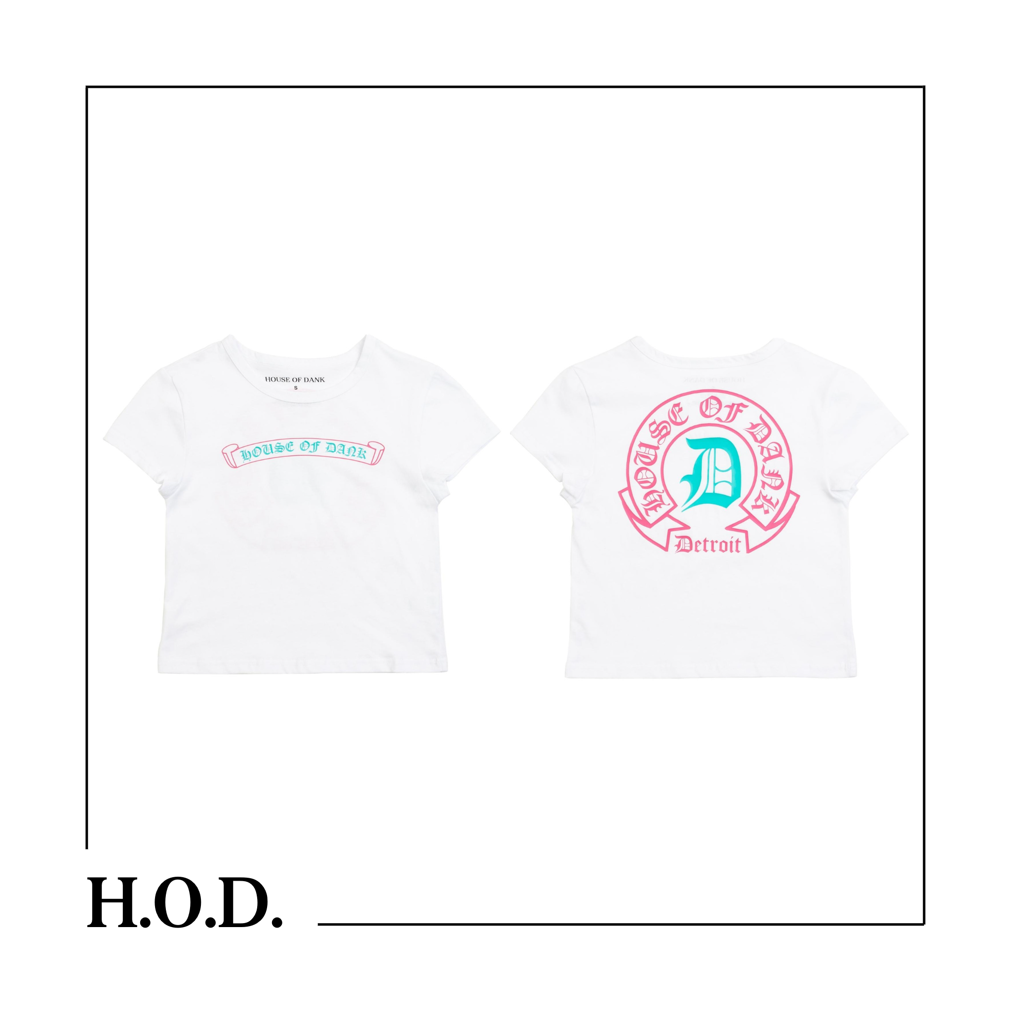 Photograph of product: H.O.D. x Tie High White Cropped Slim Tee XL