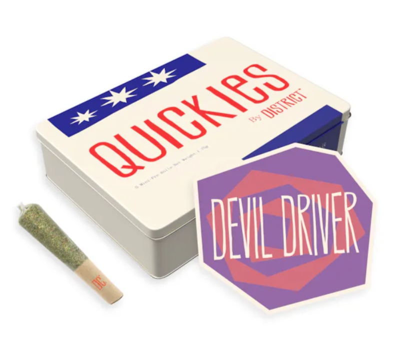 Photograph of product: District Oui'd - Devil Driver Quickies Pre-Roll Pack (5x.35g)