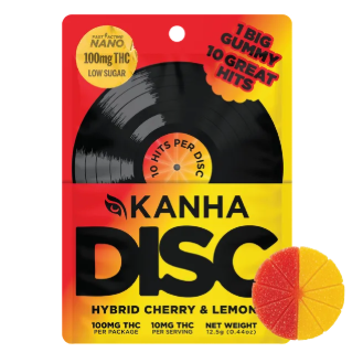 Photograph of product: Kanha | Cherry & Lemon Split to Dose Gummy - Hybrid