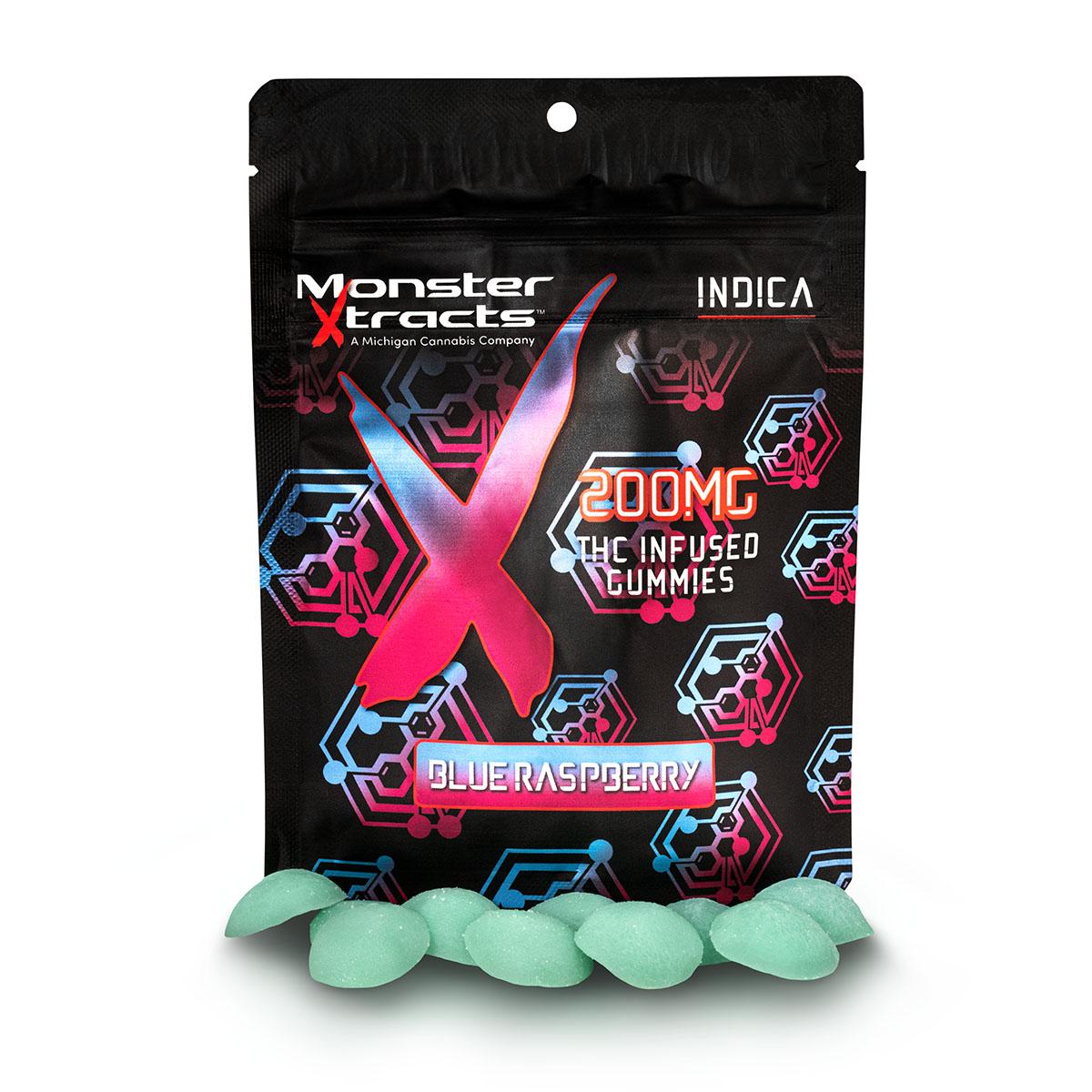Photograph of product: Monster- Blue Raspberry Gummies 200mg (Oui'd)
