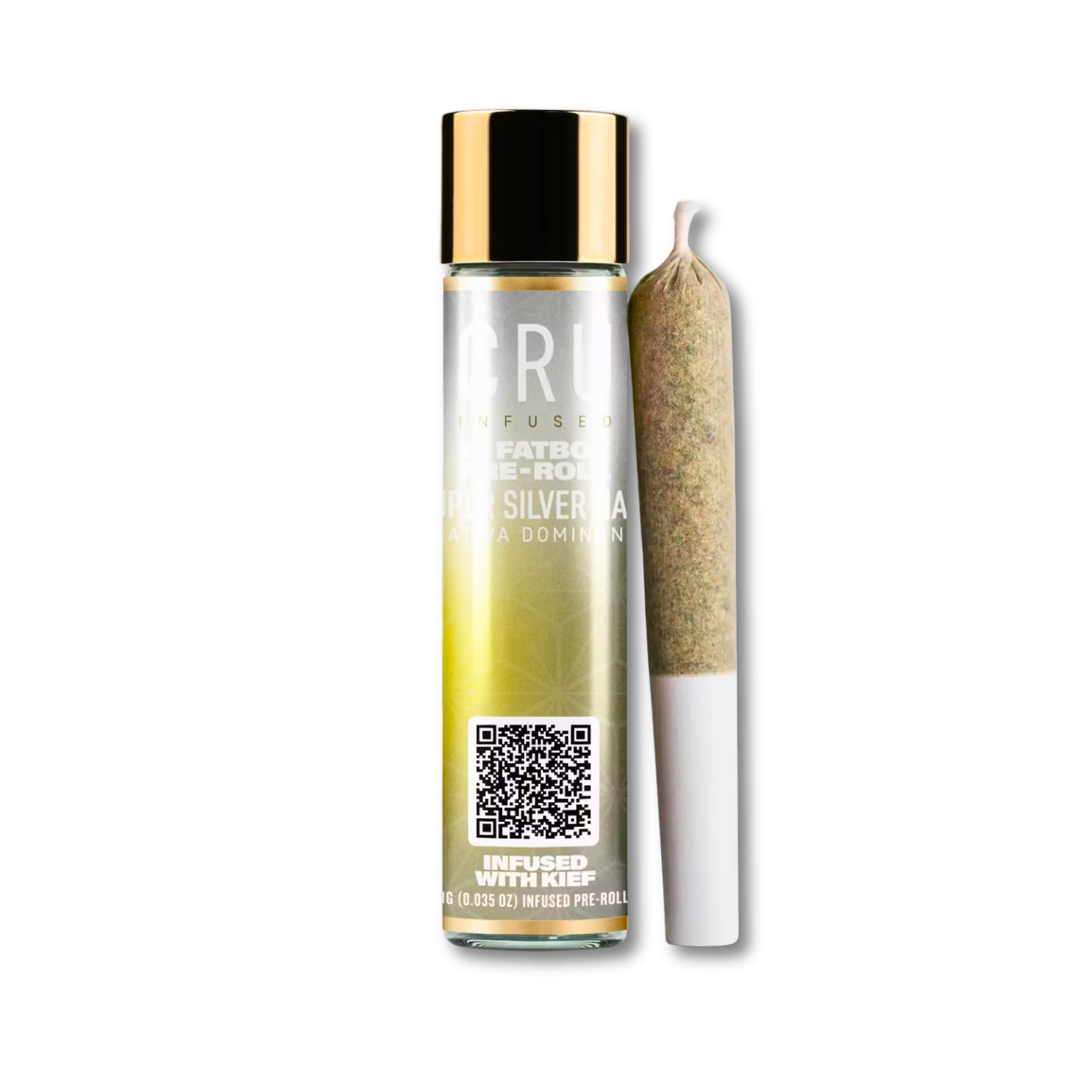 Photograph of product: Cru - Super Silver Haze Fatboy Kief Infused Preroll - 1g