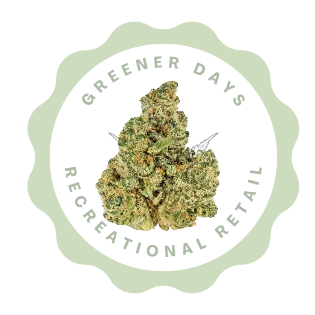 Photograph of product: Greener Days Eighth (3.5G) Prepackaged Flower Garlic Z