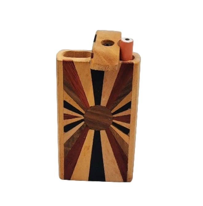 Photograph of product: 4" Rising Sun Wooden Dugout | 1 Hitter Included