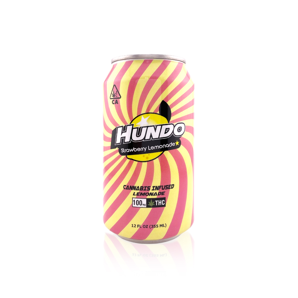 Photograph of product: HUNDO - Drinks - Strawberry Lemonade - 12oz - 100MG