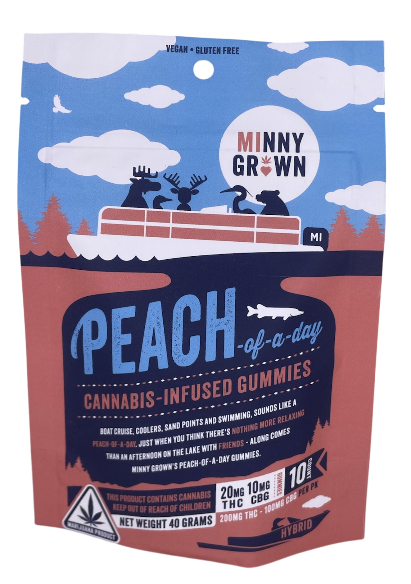 Photograph of product: 200mg Peach Of A Day Gummies W/ Cbg