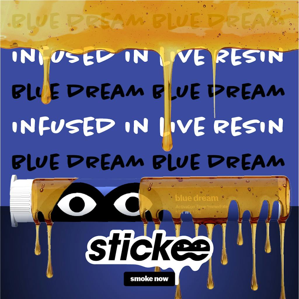 Photograph of product: Stickee - 1.2g Live Resin Infused Prerolls - Blue Dream