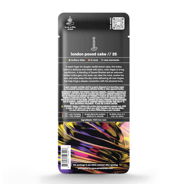 Photograph of product: London Pound Cake | 100% live resin | down | 1g