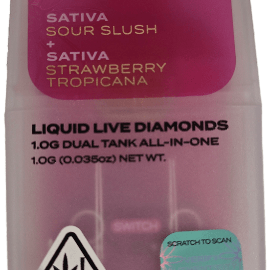 Photograph of product: BOUTIQ - Liquid Live Diamonds Switch Dual Tank - 1g - Sour Slush + Strawberry Tropicana - 