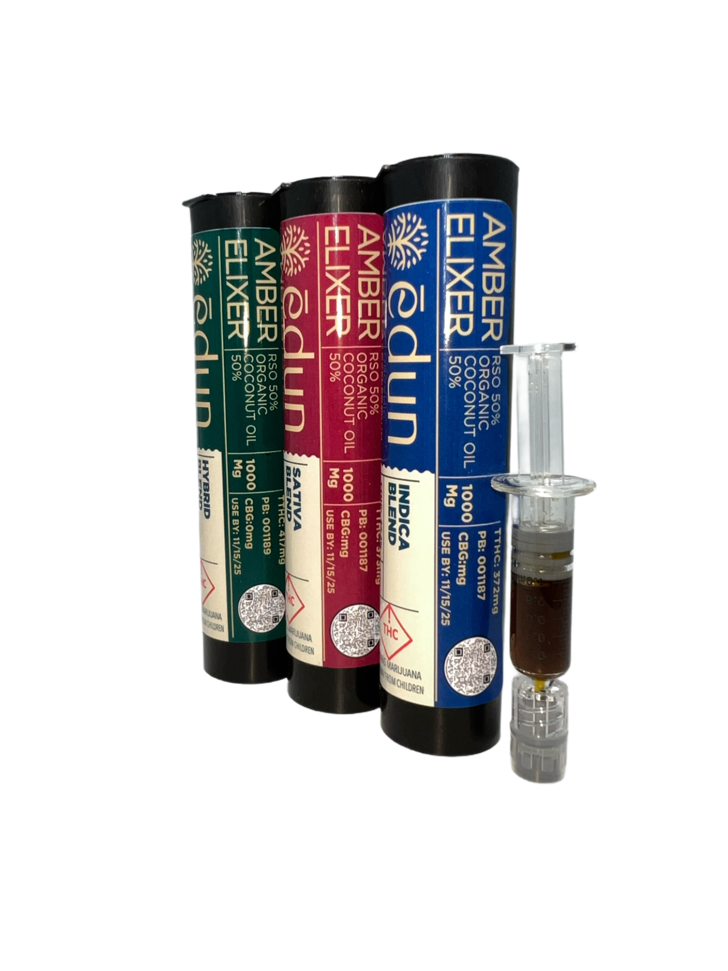 Photograph of product: Edun - (S) AMBER ELIXIR  Live Rosin Derived RSO Blend