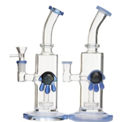 Photograph of Product: 9" Dripping Marble Bent Neck Waterpipe - 