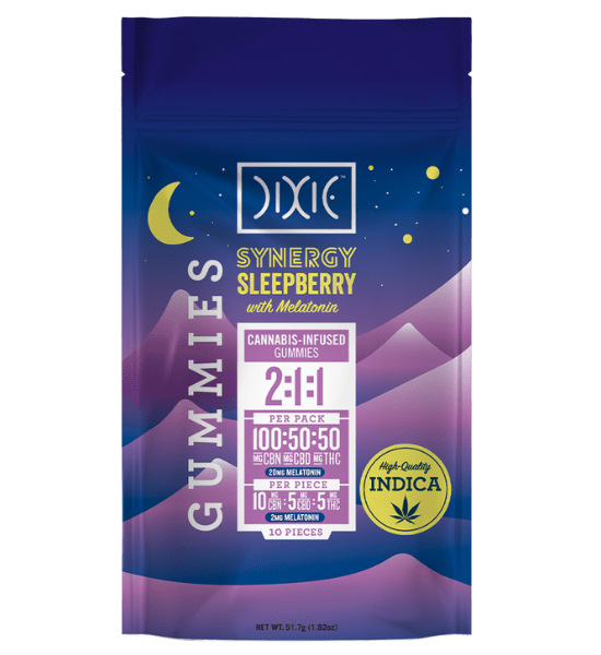 Photograph of product: Dixie | 100mg TH-oui:CBD:CBN Gummies | Synergy SleepBerry